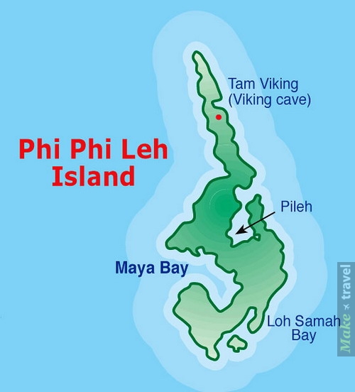Карта острова Пхи-Пхи Лей
